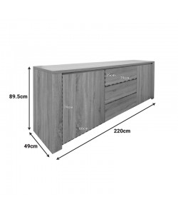 Μπουφές Kalya pakoworld σε wenge απόχρωση 220x49x89.5εκ