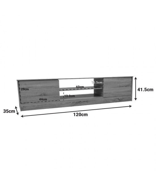 Έπιπλο τηλεόρασης Sasa I pakoworld σε sonoma απόχρωση 150x35x41.5εκ