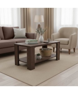 Τραπέζι σαλονιού Votalo I pakoworld σε καρυδί απόχρωση 90x50x45εκ