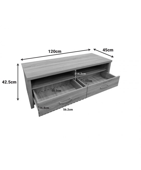 Έπιπλο τηλεόρασης Podizor pakoworld σε sonoma απόχρωση 120x45x42.5εκ