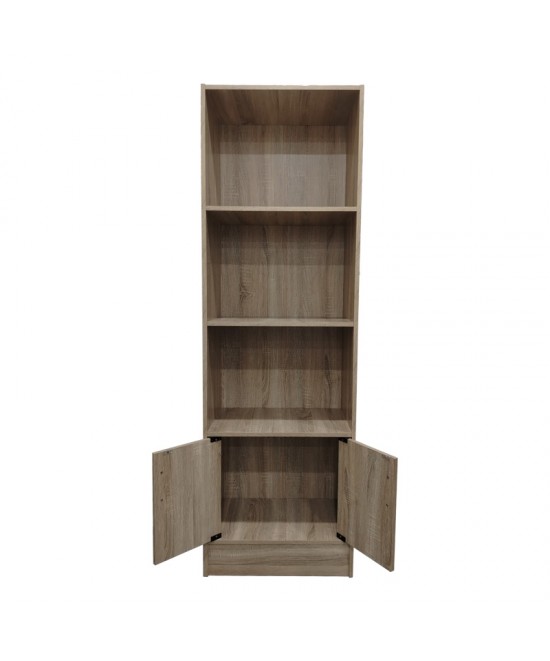 Βιβλιοθήκη Tekaro I pakoworld σε sonoma απόχρωση 57x33x180εκ