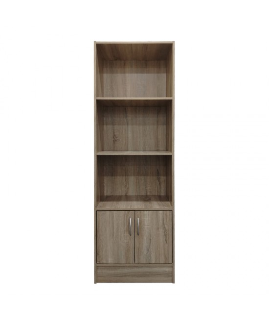 Βιβλιοθήκη Tekaro I pakoworld σε sonoma απόχρωση 57x33x180εκ