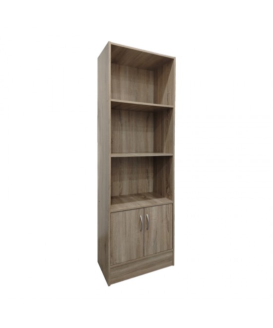 Βιβλιοθήκη Tekaro I pakoworld σε sonoma απόχρωση 57x33x180εκ
