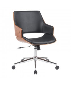 Καρέκλα γραφείου Setulo pakoworld μαύρο pu-βάση χρωμίου 53x61x79-89εκ