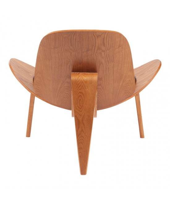 Πολυθρόνα Vilma pakoworld PU μαύρο- plywood καρυδί 90x76.5x74.5εκ