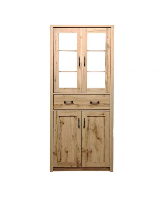 Βιτρίνα-ντουλάπα Nisso pakoworld σε oak απόχρωση 80x40x183.5εκ