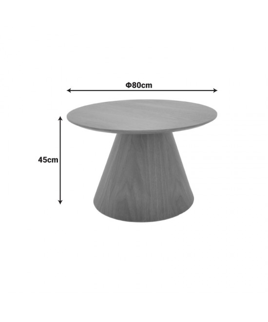 Τραπέζι σαλονιού Donda pakoworld mdf σε sonoma απόχρωση Φ80x45εκ