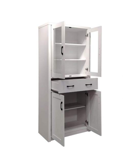 Βιτρίνα-ντουλάπα Nisso pakoworld σε λευκή απόχρωση 80x40x183.5εκ