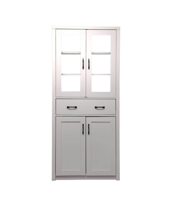 Βιτρίνα-ντουλάπα Nisso pakoworld σε λευκή απόχρωση 80x40x183.5εκ