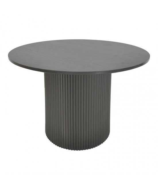 Τραπέζι Karulo pakoworld mdf σε μαύρη απόχρωση Φ120x76εκ Τραπέζι Karulo pakoworld mdf σε μαύρη απόχρωση Φ120x76εκ