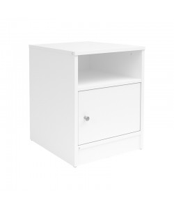 Κομοδίνο Foly pakoworld με ένα ντουλάπι σε λευκή απόχρωση 40x40x50εκ