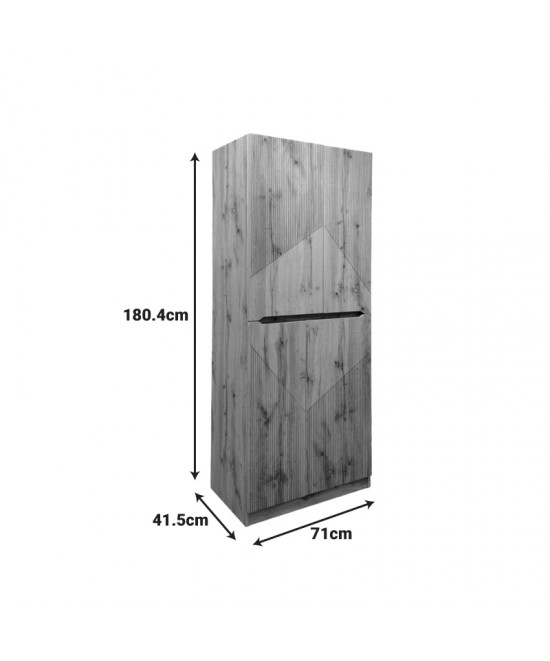 Παπουτσοθήκη-ντουλάπι Kebell pakoworld σε oak απόχρωση 71x41.5x180.4εκ