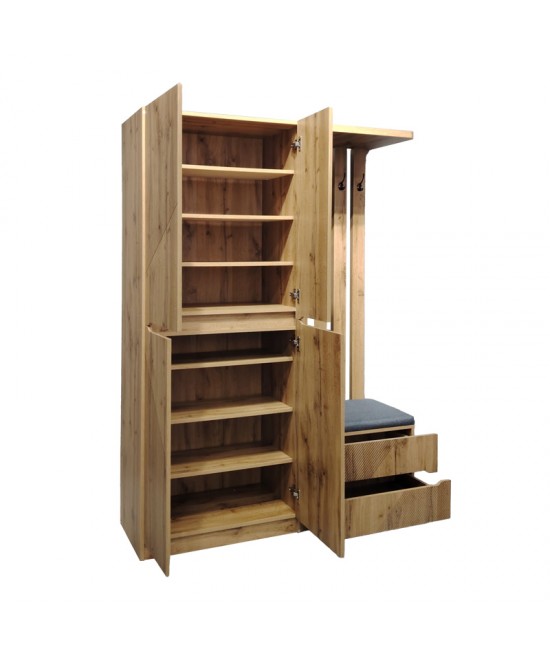 Έπιπλο εισόδου Zomie pakoworld σε oak απόχρωση 131x41.5x180.4εκ