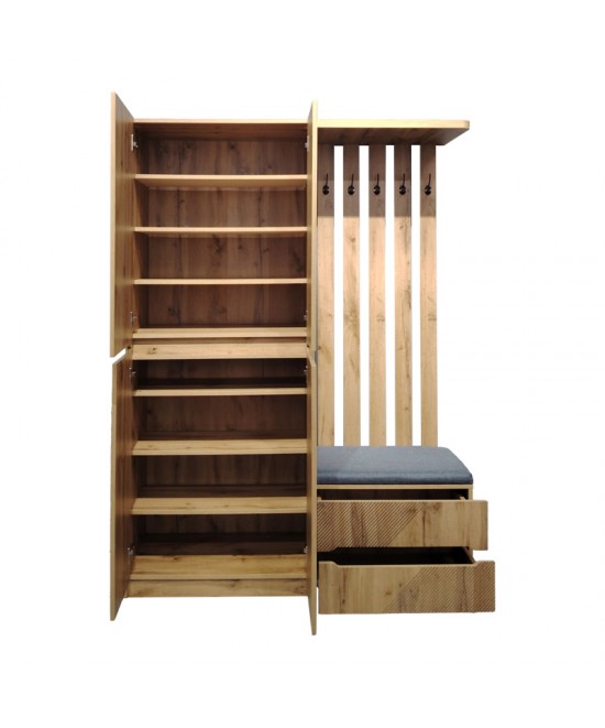 Έπιπλο εισόδου Zomie pakoworld σε oak απόχρωση 131x41.5x180.4εκ