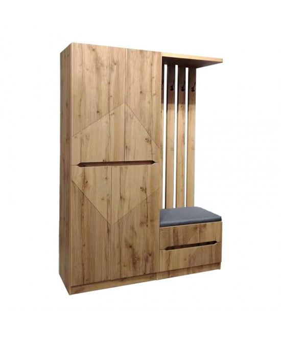 Έπιπλο εισόδου Zomie pakoworld σε oak απόχρωση 131x41.5x180.4εκ