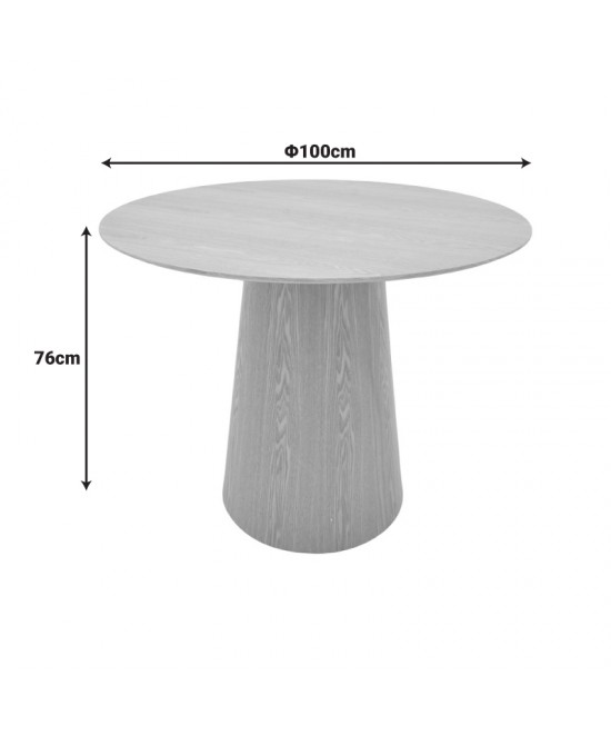 Tραπέζι Donda pakoworld mdf καρυδί Φ100x76εκ