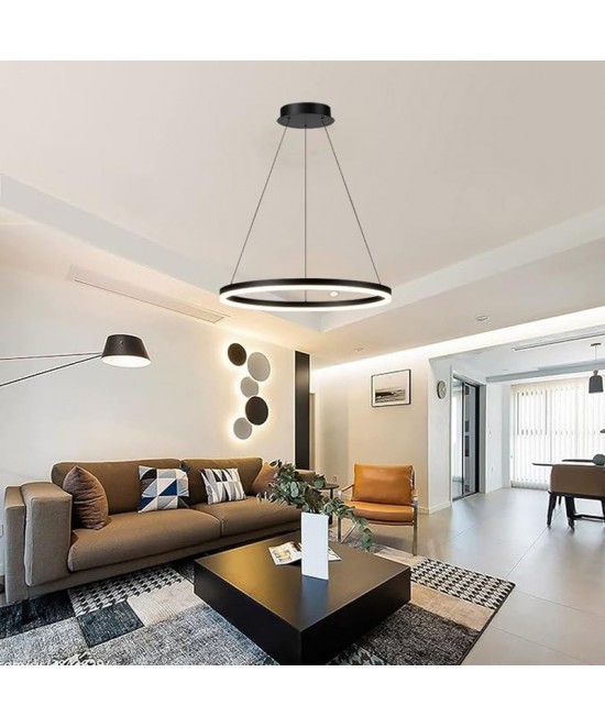 Φωτιστικό οροφής Nebrian pakoworld led μέταλλο μαύρο Φ60x15εκ