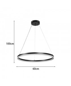 Φωτιστικό οροφής Nebrian pakoworld led μέταλλο μαύρο Φ60x15εκ