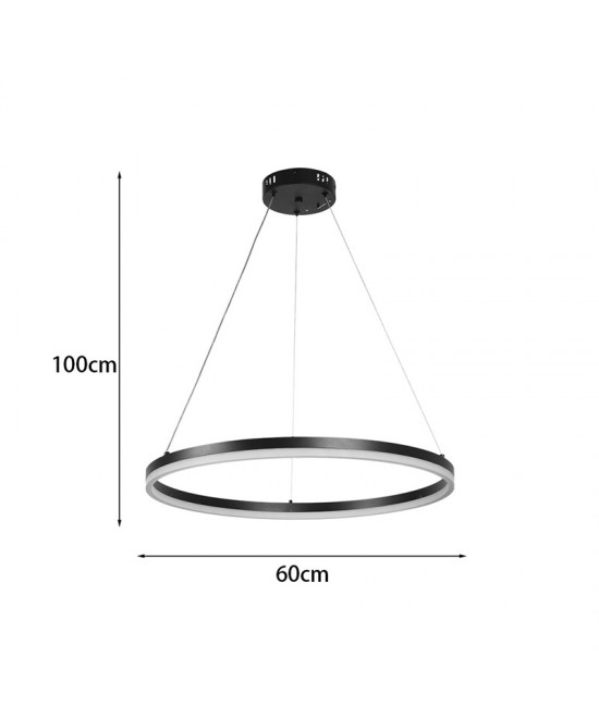 Φωτιστικό οροφής Nebrian pakoworld led μέταλλο μαύρο Φ60x15εκ