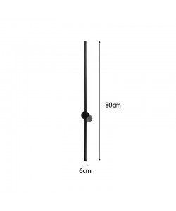 Φωτιστικό τοίχου-απλίκα Eftenbo pakoworld led μέταλλο μαύρο Φ8x80εκ