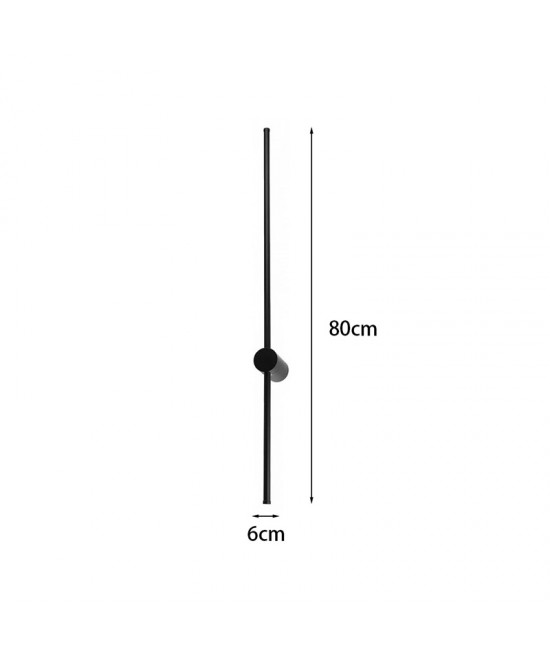 Φωτιστικό τοίχου-απλίκα Eftenbo pakoworld led μέταλλο μαύρο Φ8x80εκ