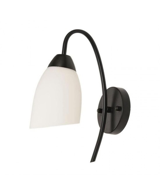 Φωτιστικό τοίχου-απλίκα Berak pakoworld E27 μέταλλο μαύρο-λευκο 10x10x17εκ