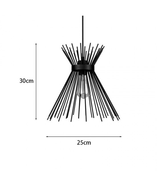 Φωτιστικό οροφής Candle I pakoworld E27 μέταλλο μαύρο Φ25x30εκ