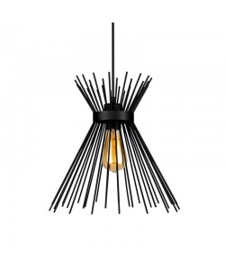 Φωτιστικό οροφής Candle I pakoworld E27 μέταλλο μαύρο Φ25x30εκ