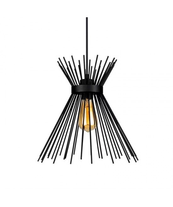 Φωτιστικό οροφής Candle I pakoworld E27 μέταλλο μαύρο Φ25x30εκ