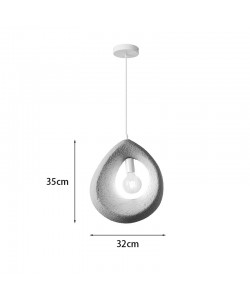 Φωτιστικό οροφής Ferclyn pakoworld E27 ps σε ανοιχτό γκρι 32x24x35εκ