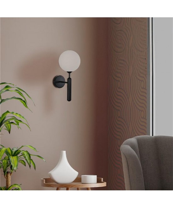 Φωτιστικό τοίχου-απλίκα Genka pakoworld G9 μέταλλο μαύρο-λευκο 15x23x34εκ