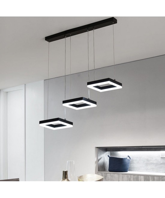 Φωτιστικό οροφής τρίφωτο Benor pakoworld led μέταλλο μαύρο 70x20x15εκ