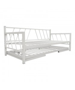 Κρεβάτι-Καναπές Remmie pakoworld μέταλλο λευκό 90x190εκ