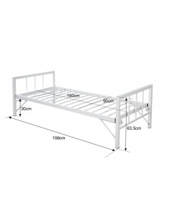 Κρεβάτι-Καναπές Remmie pakoworld μέταλλο λευκό 90x190εκ