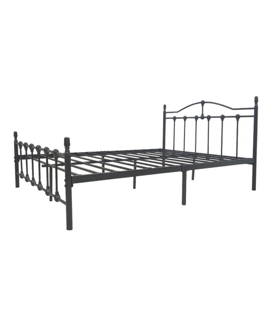 Κρεβάτι Wotso pakoworld μεταλλικό σε μαύρη απόχρωση 150x200εκ