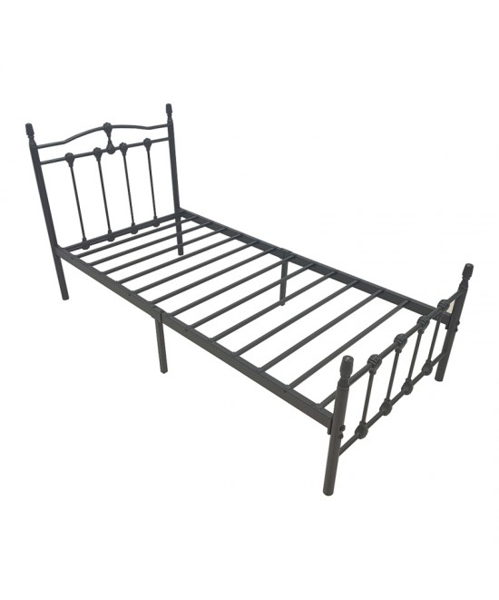 Κρεβάτι Wotso pakoworld μεταλλικό σε μαύρη απόχρωση 90x190εκ