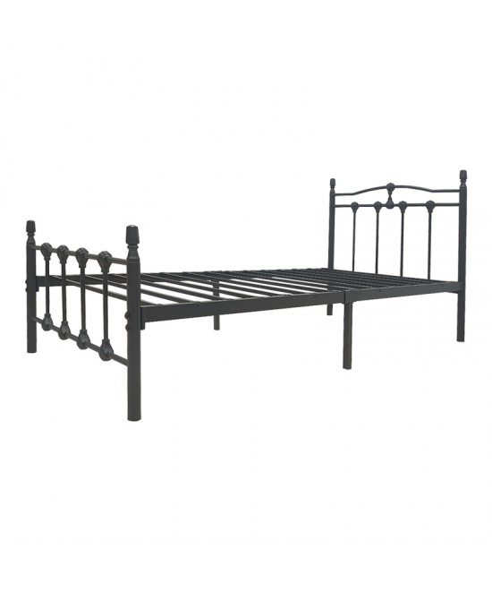 Κρεβάτι Wotso pakoworld μεταλλικό σε μαύρη απόχρωση 90x190εκ