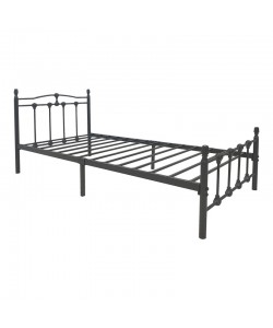 Κρεβάτι Wotso pakoworld μεταλλικό σε μαύρη απόχρωση 90x190εκ