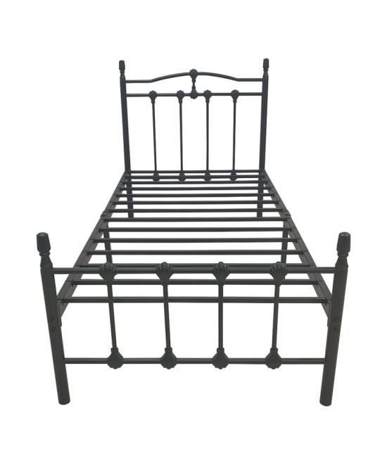 Κρεβάτι Wotso pakoworld μεταλλικό σε μαύρη απόχρωση 90x190εκ