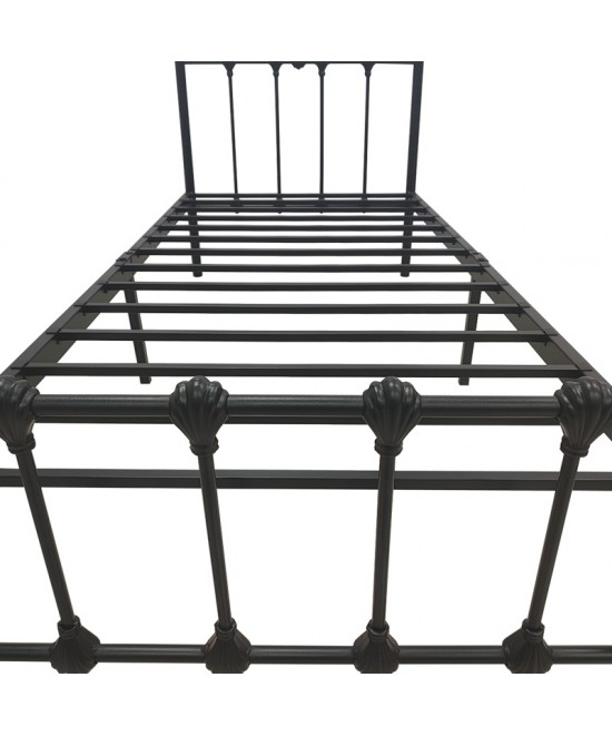 Κρεβάτι Wotso pakoworld μεταλλικό σε μαύρη απόχρωση 90x190εκ