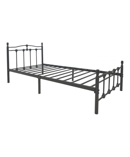 Κρεβάτι Wotso pakoworld μεταλλικό σε μαύρη απόχρωση 90x190εκ
