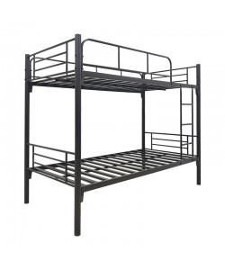 Κρεβάτι-κουκέτα Belit pakoworld μεταλλικό σε μαύρη απόχρωση 90x190εκ