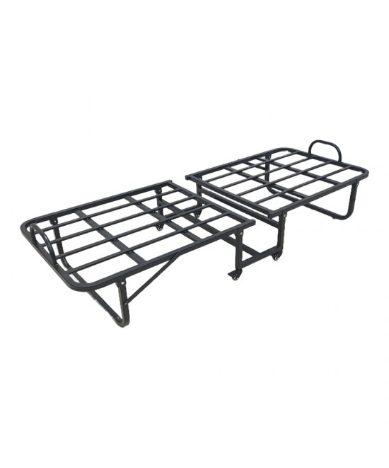 Κρεβάτι πτυσσόμενο με στρώμα Kamu pakoworld σε μαύρη απόχρωση 75x190εκ