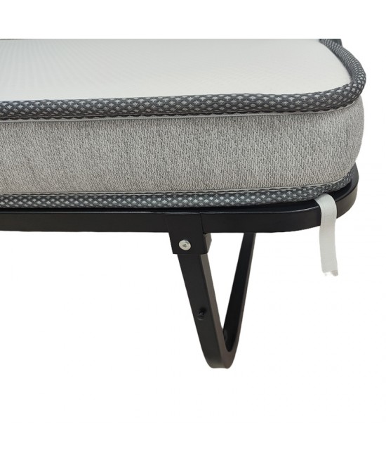 Κρεβάτι πτυσσόμενο με στρώμα Kamu pakoworld σε μαύρη απόχρωση 75x190εκ