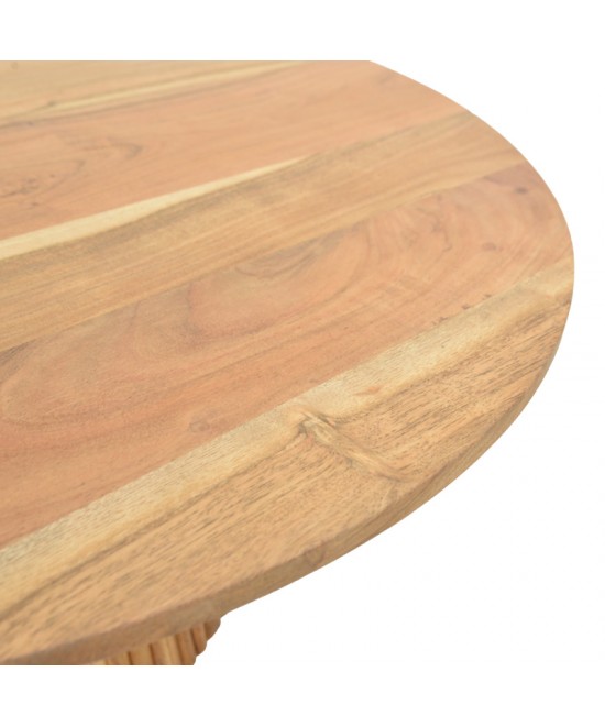 Τραπέζι σαλονιού Canicule ΙI pakoworld μασίφ ξύλο ακακίας σε φυσική απόχρωση Φ80x40εκ