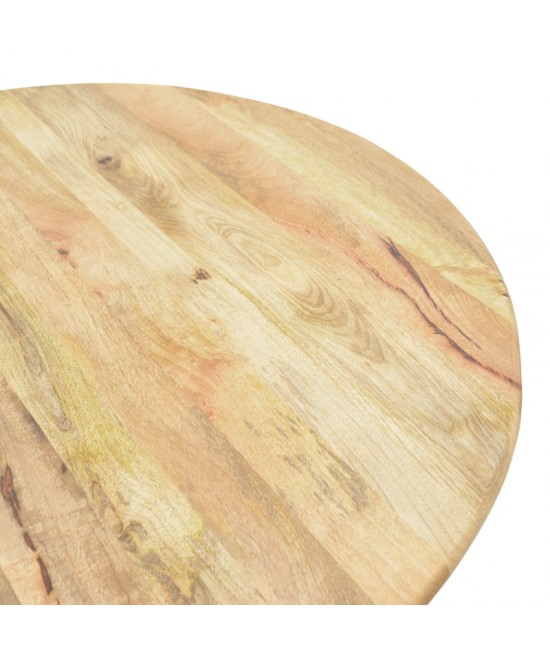 Τραπέζι Rahma I pakoworld μασιφ ξύλο mango 3εκ σε φυσική απόχρωση Φ120x77εκ