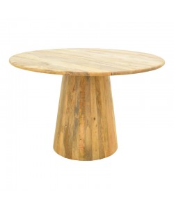 Τραπέζι Rahma I pakoworld μασιφ ξύλο mango 3εκ σε φυσική απόχρωση Φ120x77εκ