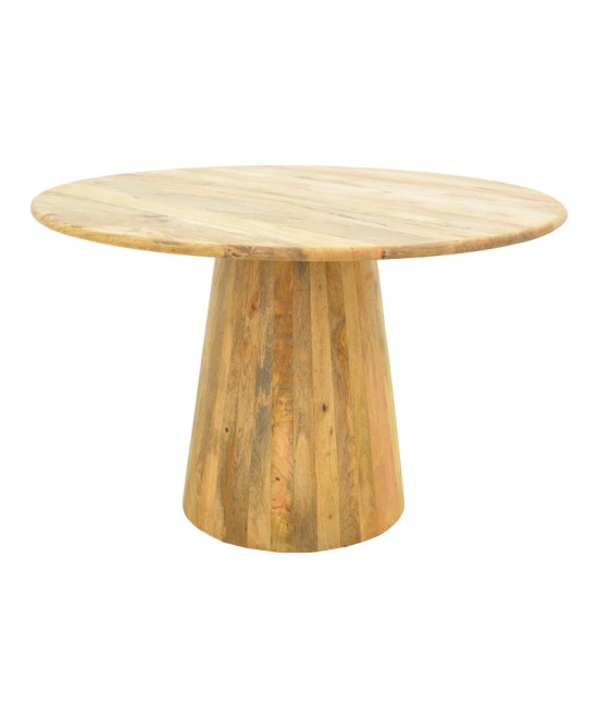 Τραπέζι Rahma I pakoworld μασιφ ξύλο mango 3εκ σε φυσική απόχρωση Φ120x77εκ