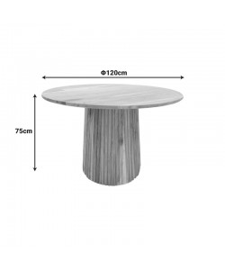 Τραπέζι Tully pakoworld μασίφ ξύλο ακακίας σε φυσική απόχρωση Φ120x75εκ Τραπέζι Tully pakoworld μασίφ ξύλο ακακίας σε φυσική απόχρωση Φ120x75εκ