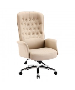 Καρέκλα γραφείου διευθυντή Kaline pakoworld pu σε μπεζ απόχρωση 69x79x115-123εκ